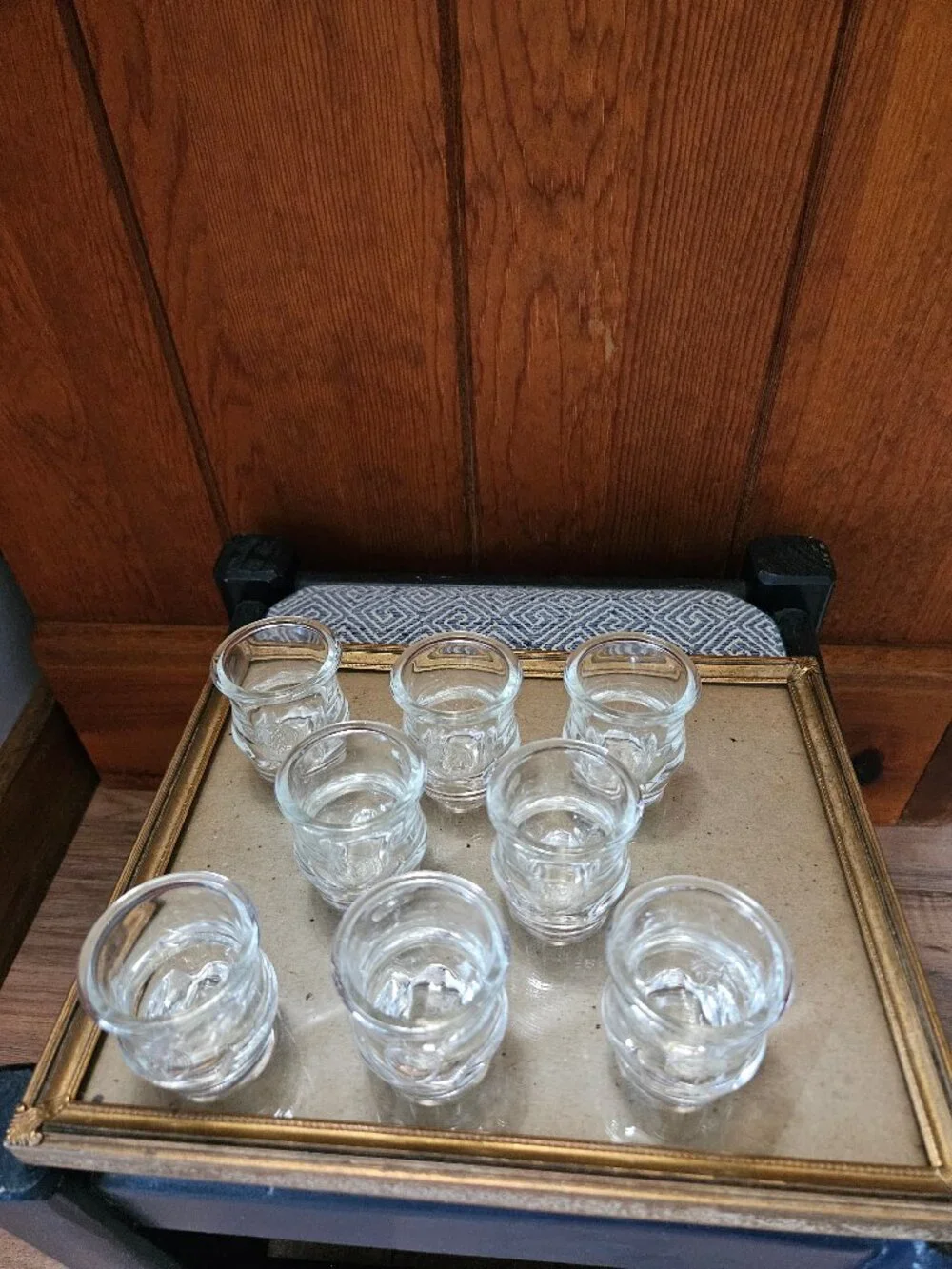 Set of 8 Bacardi Rum Shot Glasses with Raised Bat Logo marked 'arc france'